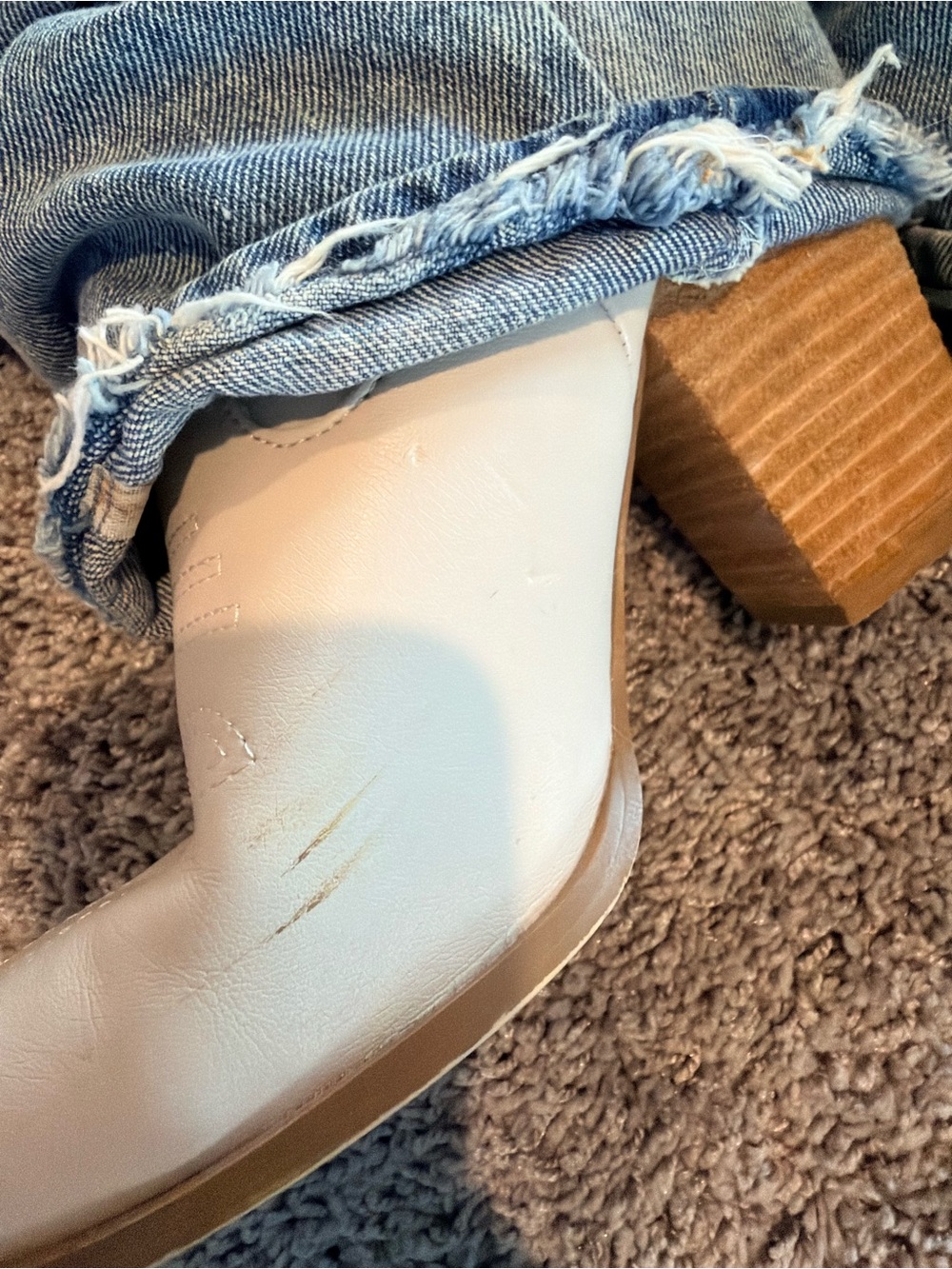 Steve Madden Denim & Cream Slouch Cowboy Boots - Picture 6 of 7